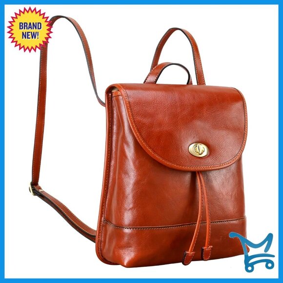 Full Grain Italian Leather Convertible Backpack Purse Small Shoulder Bag main image 4